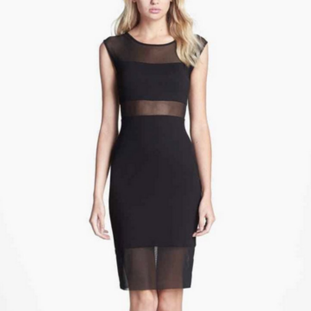 Bailey 44 Mesh Stripe Sheath Dress